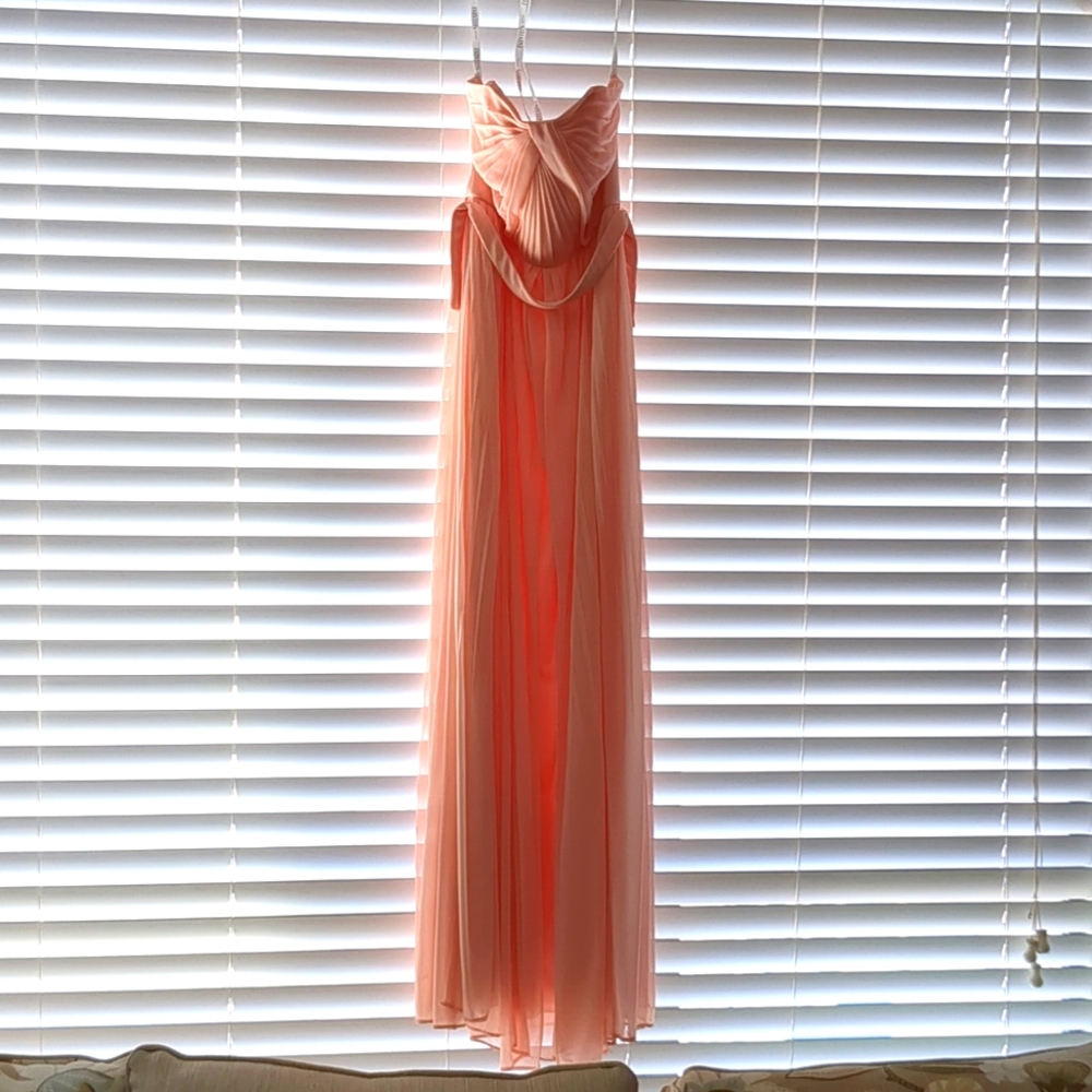 David's Bridal Multi-way Convertible Bridesmaid Dress Size 0 Color Bellini